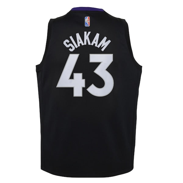 Pascal Siakam Toronto Raptors Nike Youth 2020/21 Swingman Player Jersey Black/Purple - Earned Edition - Image 3