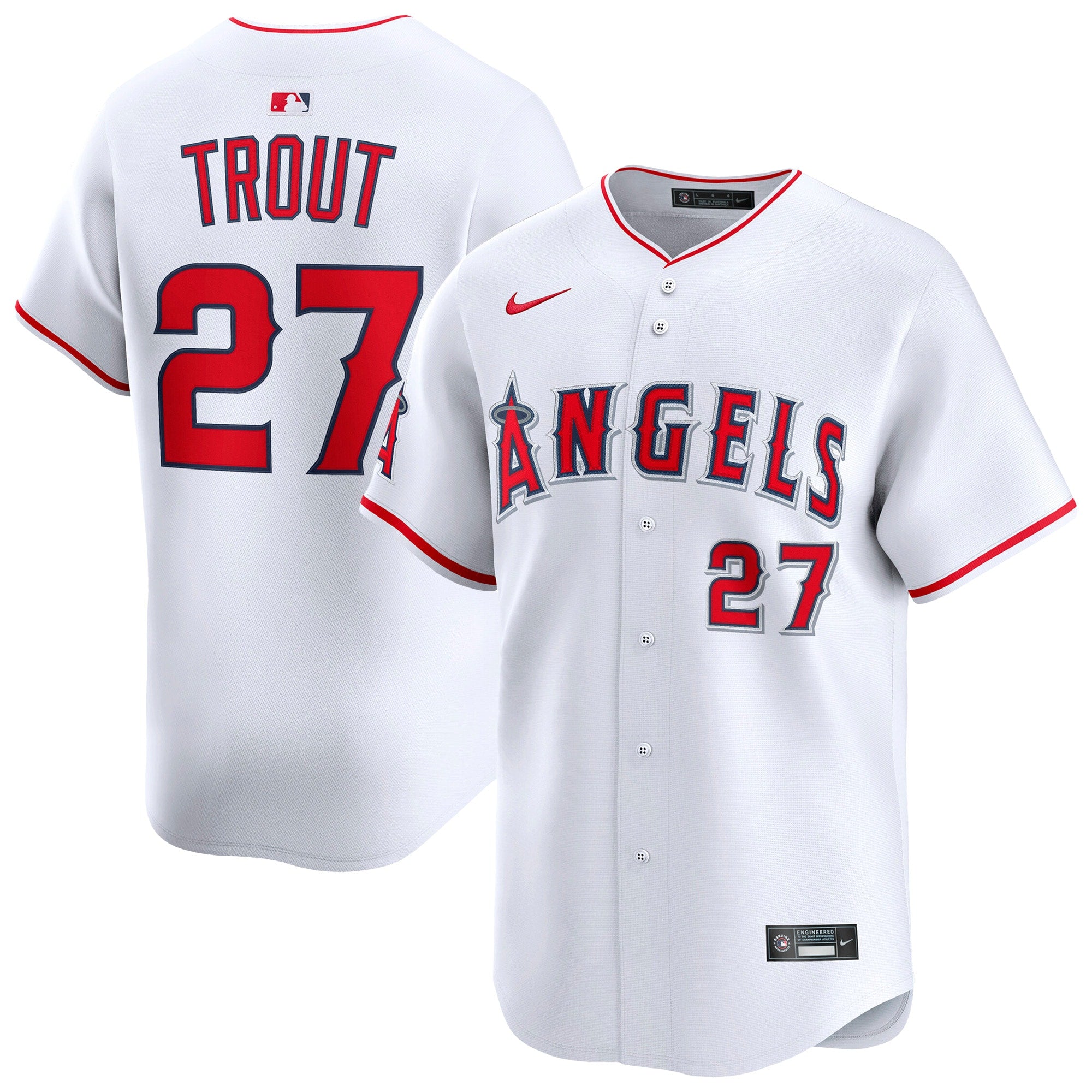 Mike Trout Los Angeles Angels Nike Alternate Limited Player Jersey - Red/White - Image 5