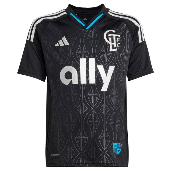 Patrick Agyemang Charlotte FC adidas Youth 2025 Fortress Kit Replica Player Jersey - Black - Image 2
