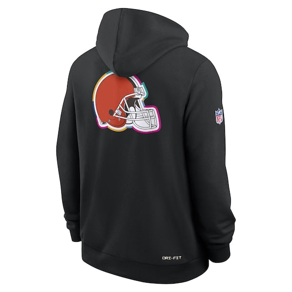 Cleveland Browns Nike 2025 NFL Crucial Catch Sideline Standard Issue Dri-FIT Hoodie - Black - Image 3