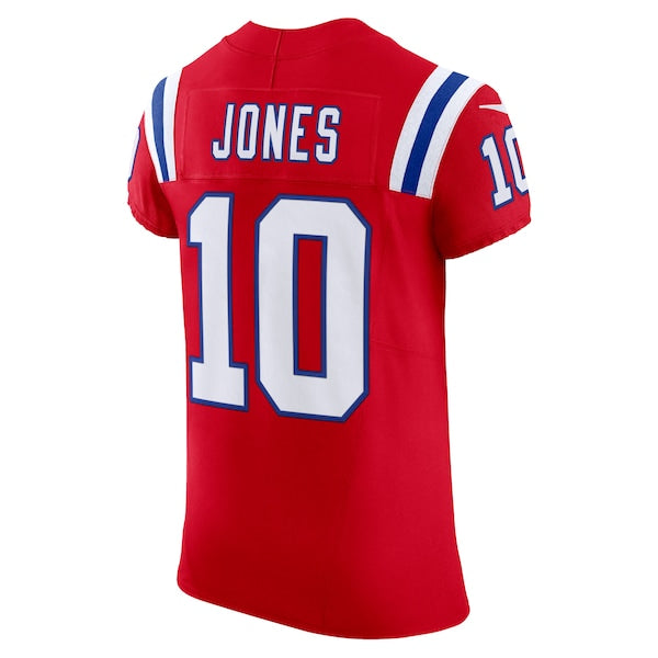 Mac Jones New England Patriots Nike Alternate Vapor F.U.S.E. Elite Jersey - Red - Image 3