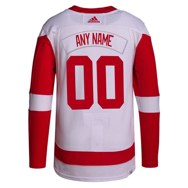 Detroit Red Wings adidas Away Primegreen Authentic Custom Jersey - White - Image 3