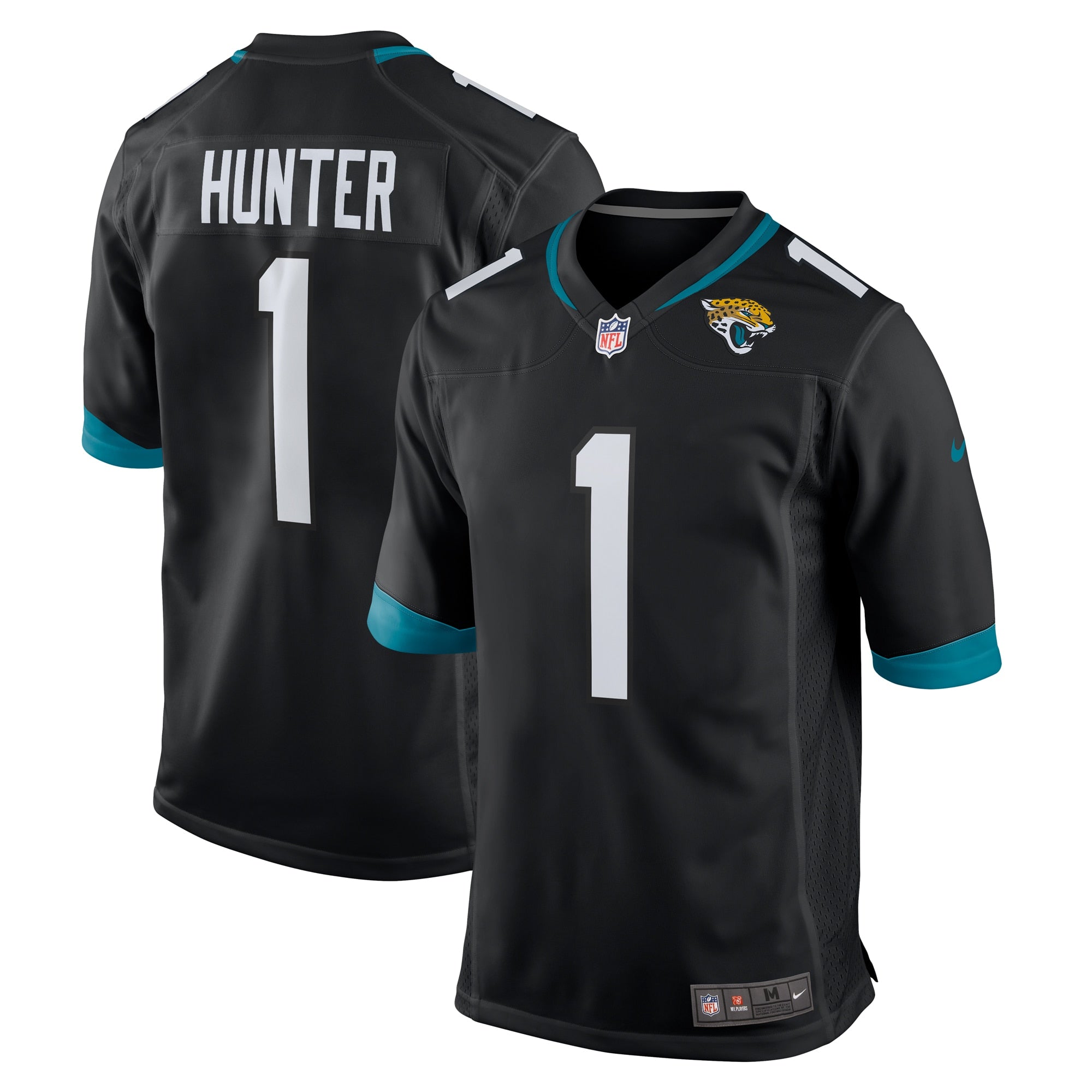 Travis Hunter Jacksonville Jaguars Nike 2025 NFL Draft First Round Pick Game Player Jersey - White/Black/Teal - Image 7