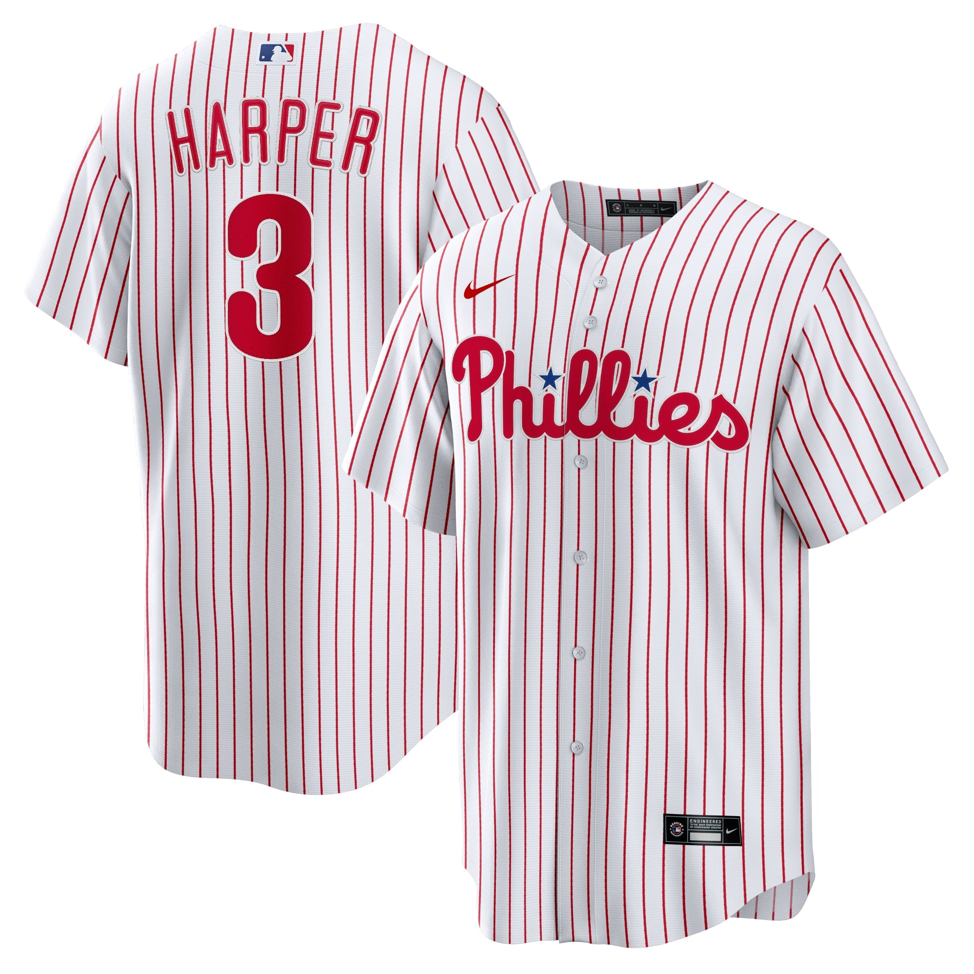 Bryce Harper Philadelphia Phillies Nike Alternate Replica Player Name Jersey - Red/Cream/White - Image 8