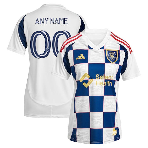Real Salt Lake adidas Women's 2025 Grid City Replica Custom Jersey - White - Image 2