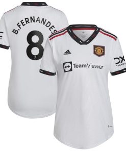 Bruno Fernandes Manchester United adidas Women's 2022/23 Away Replica Player Jersey - White