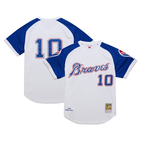 Chipper Jones Atlanta Braves 2004 Cooperstown Collection Authentic Throwback Jersey - White - Image 2