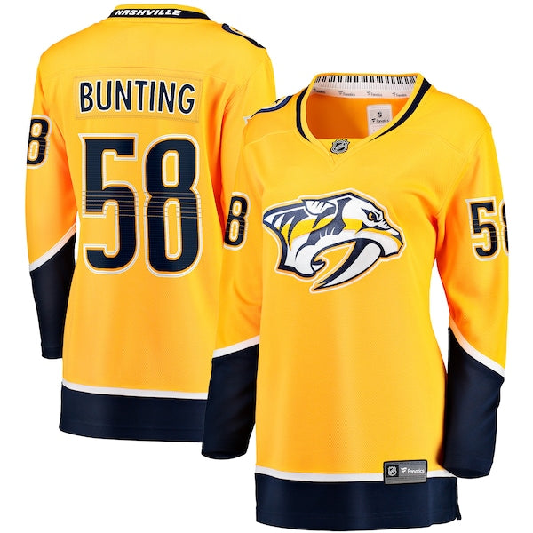 Michael Bunting Nashville Predators Women's Home Breakaway Player Jersey - Gold