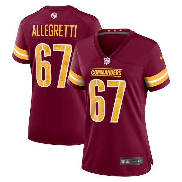 Nick Allegretti Washington Commanders Nike Women's Game Jersey - Burgundy