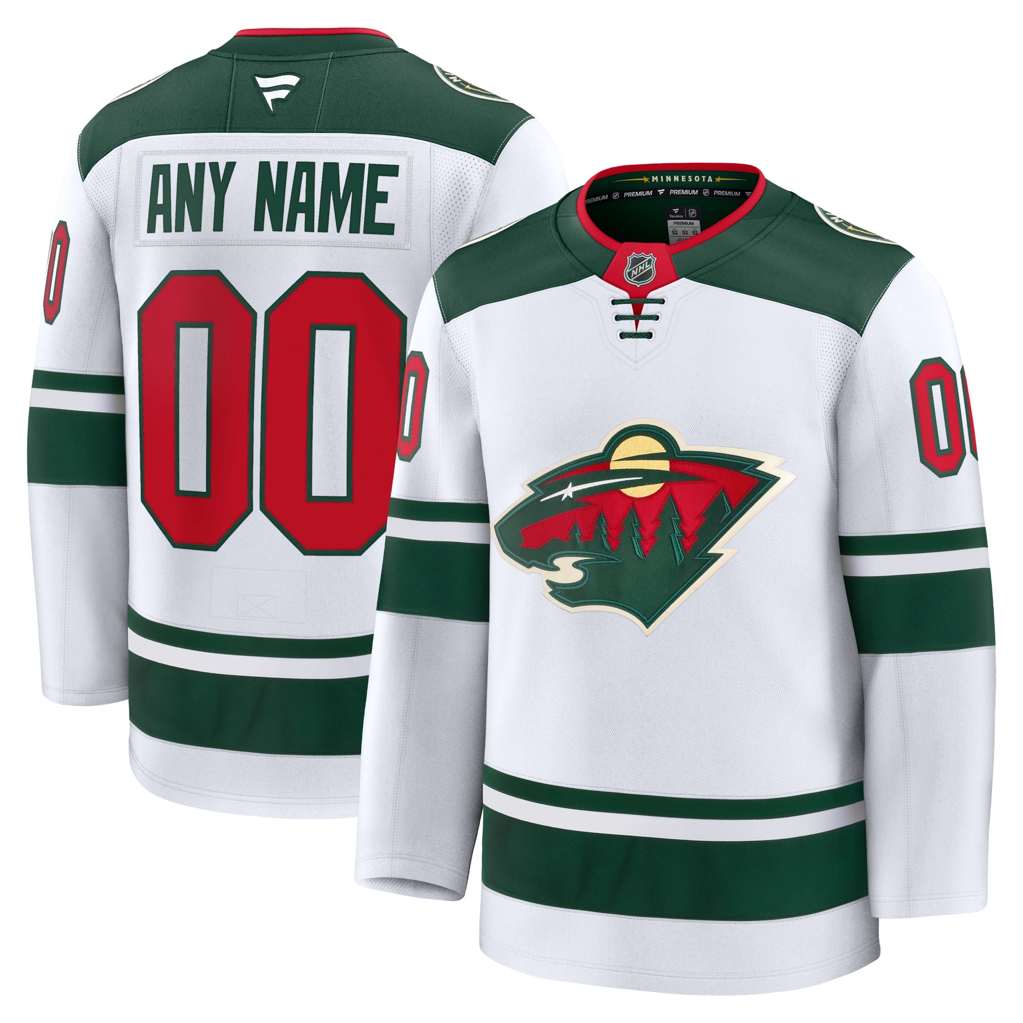 Minnesota Wild Home Premium Custom Jersey - Green/White - Image 9