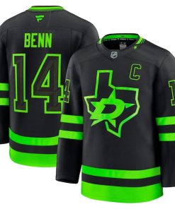 Alternative view of Jamie Benn Dallas Stars  Alternate Premium Jersey - Black/Kelly Green