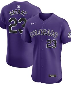 Alternative view of Kris Bryant Colorado Rockies Nike Alternate Elite Player Jersey - Purple