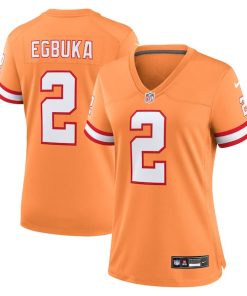 Alternative view of Emeka Egbuka  Tampa Bay Buccaneers Nike Women's Alternate 2  Game Jersey - Creamsicle/White/Red