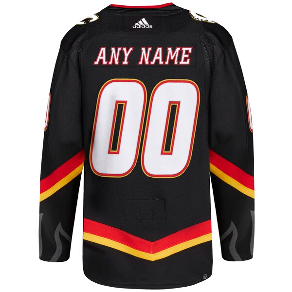Calgary Flames adidas Alternate Primegreen Authentic Custom Jersey - Black - Image 3