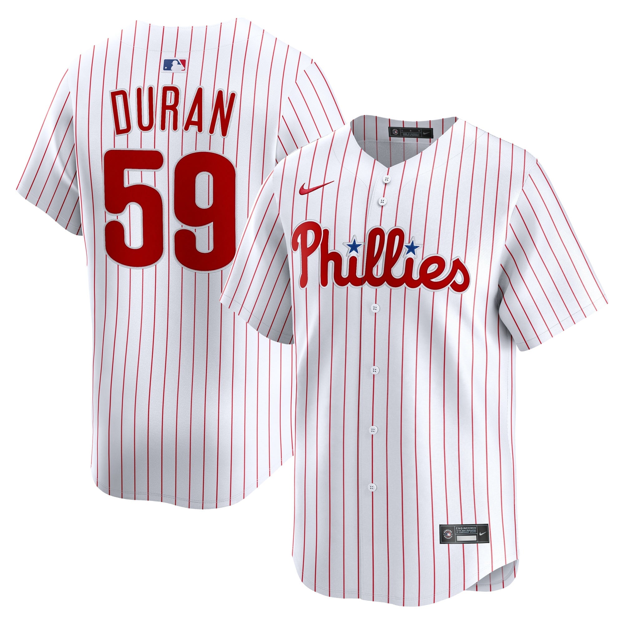 Jhoan Duran Philadelphia Phillies Nike Alternate Limited Player Jersey - Light Blue/White - Image 6