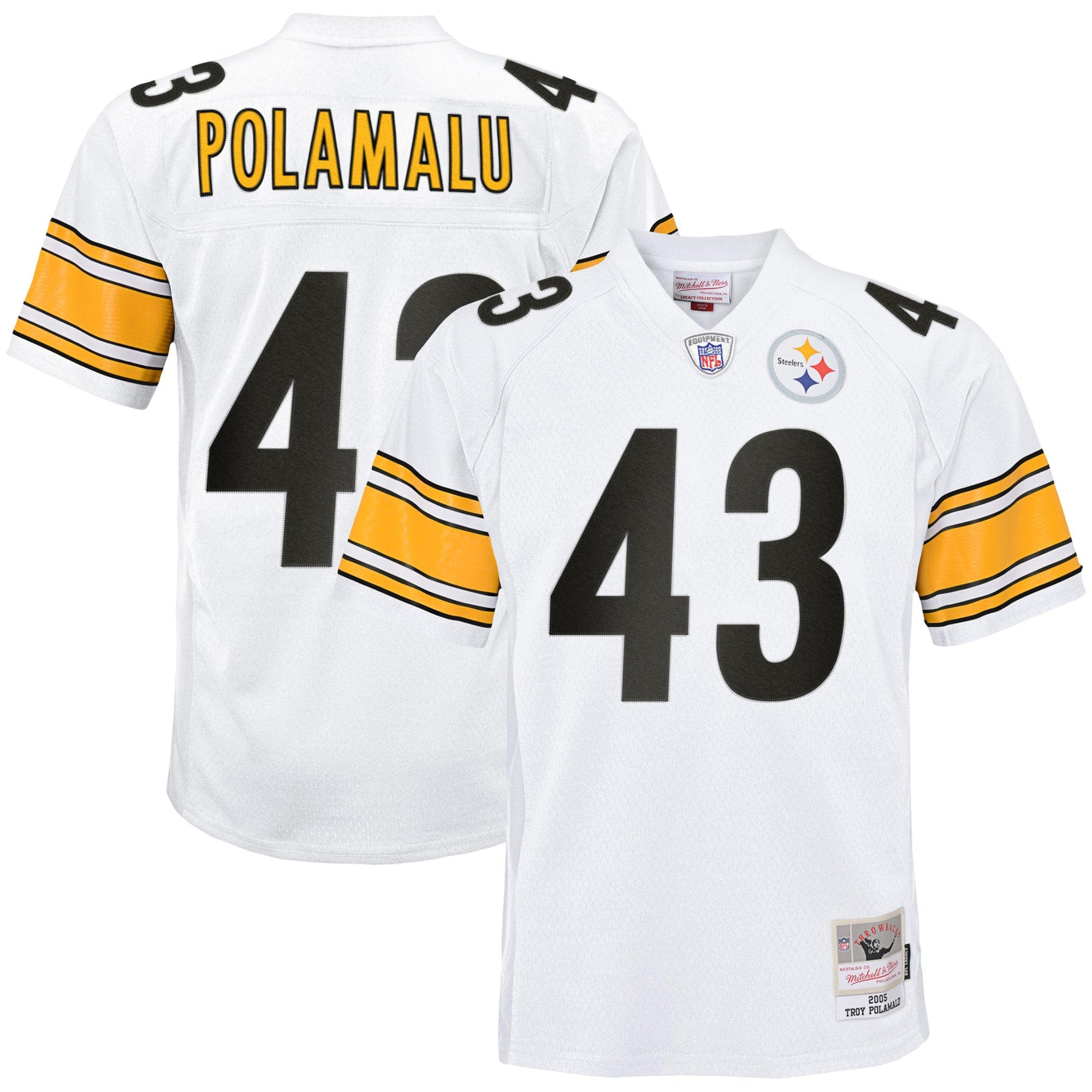 Troy Polamalu Pittsburgh Steelers Youth 2005 Gridiron Classics Retired Player Legacy Jersey - Black/White - Image 6