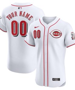 Cincinnati Reds Nike Home Elite Custom Patch Jersey - White