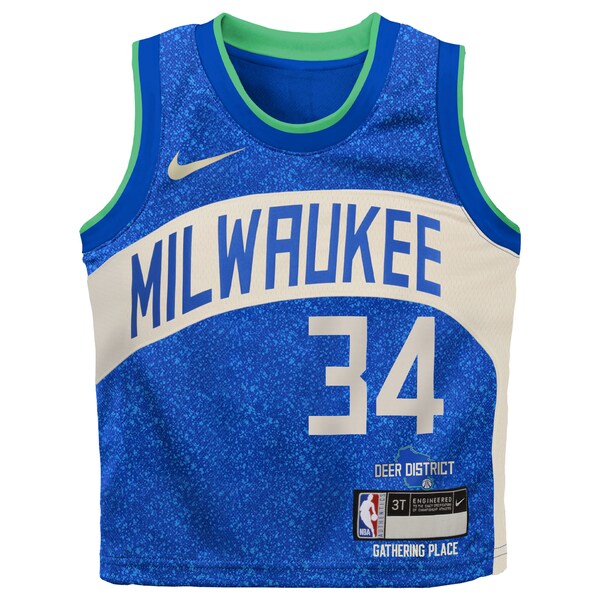 Giannis Antetokounmpo Milwaukee Bucks Nike Toddler Swingman Replica Jersey - City Edition - Royal - Image 2