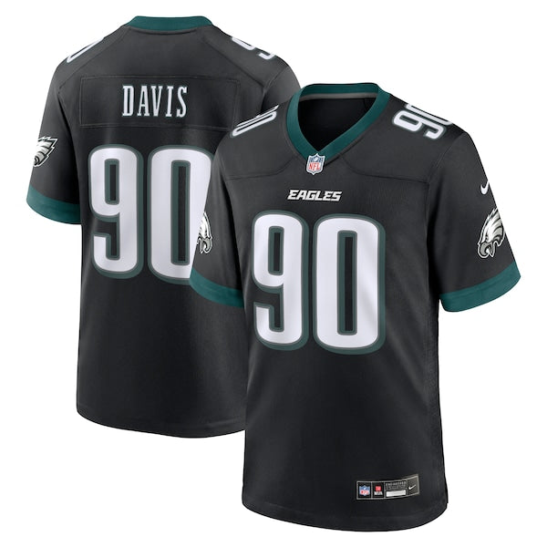 Jordan Davis Philadelphia Eagles Nike Alternate Game Jersey - Black/Green - Image 6