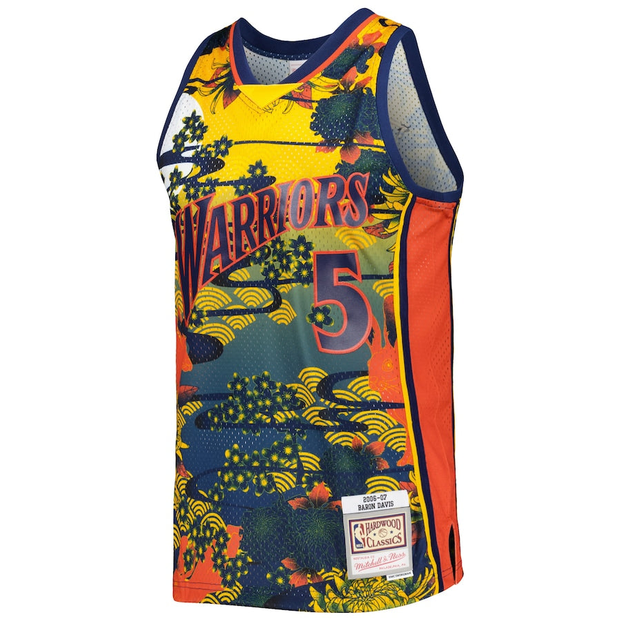Baron Davis Golden State Warriors Hardwood Classics Lunar New Year Swingman Jersey - Blue - Image 2