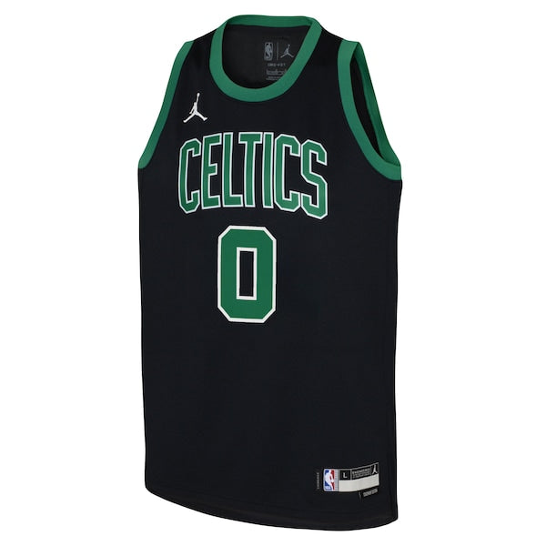 Jayson Tatum Boston Celtics Jordan Brand Youth Swingman Jersey - Statement Edition - Black - Image 2