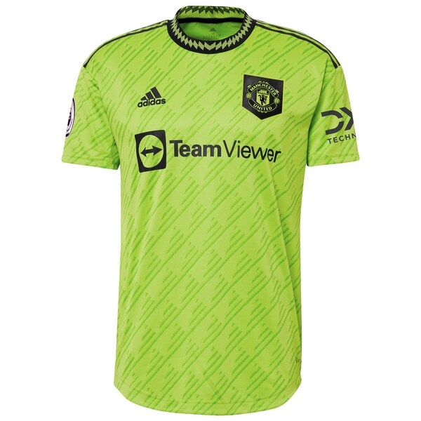 Tyrell Malacia Manchester United adidas 2022/23 Third Authentic Player Jersey - Neon Green - Image 2