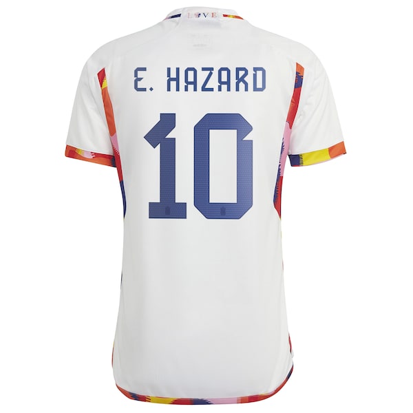 Eden Hazard Belgium National Team adidas 2022/23 Away Replica Jersey - White - Image 3