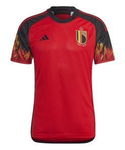 Alternative view of Belgium National Team adidas 2022/23 Home Replica Jersey - Red