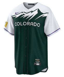 Alternative view of Charlie Blackmon Colorado Rockies Nike City Connect Replica Player Jersey - White/Forest Green