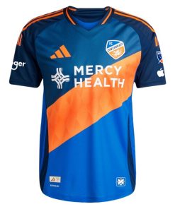 Alternative view of FC Cincinnati adidas 2025 Orange and Blue Legacy Kit Authentic Custom Jersey - Blue