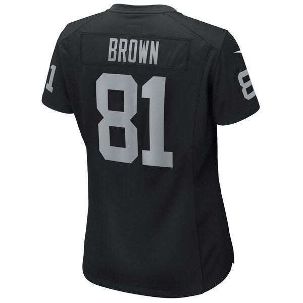 Tim Brown Las Vegas Raiders Nike Women's Game Retired Player Jersey - Black - Image 3
