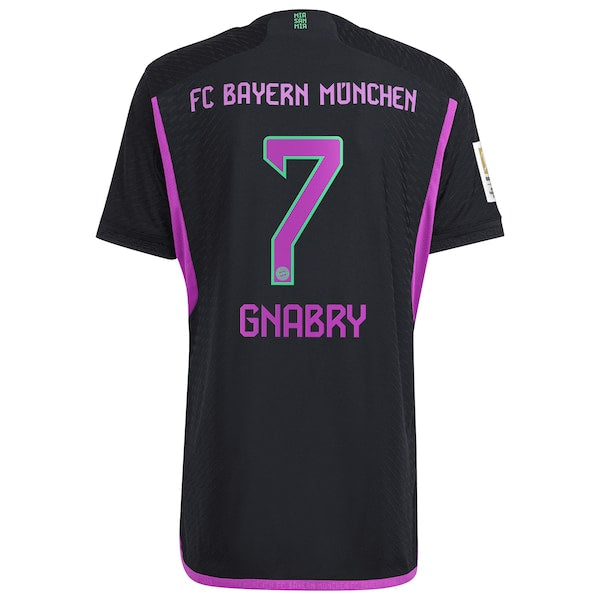 Serge Gnabry Bayern Munich adidas 2023/24 Away Authentic Player Jersey - Black/White - Image 4