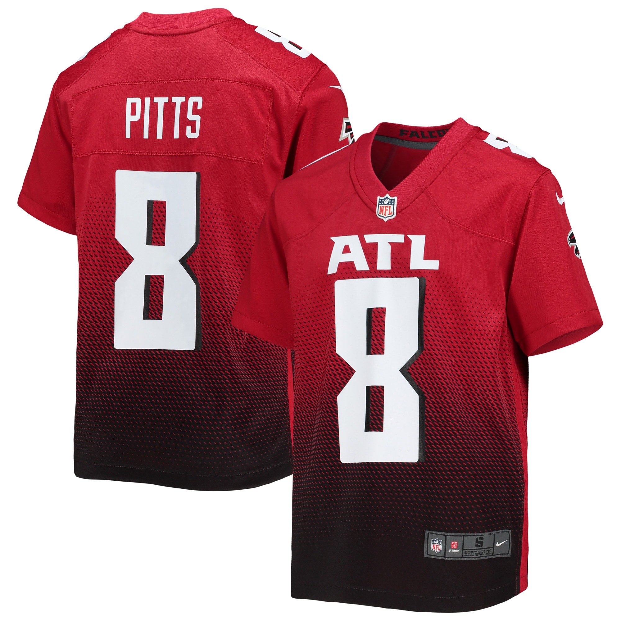 Kyle Pitts Atlanta Falcons Nike Youth Game Jersey - Black/Red - Image 6