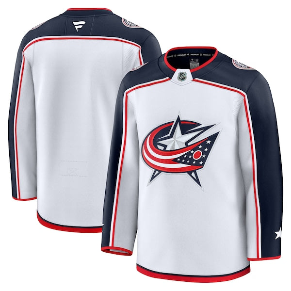 Columbus Blue Jackets Away Premium Jersey - White/Navy - Image 2