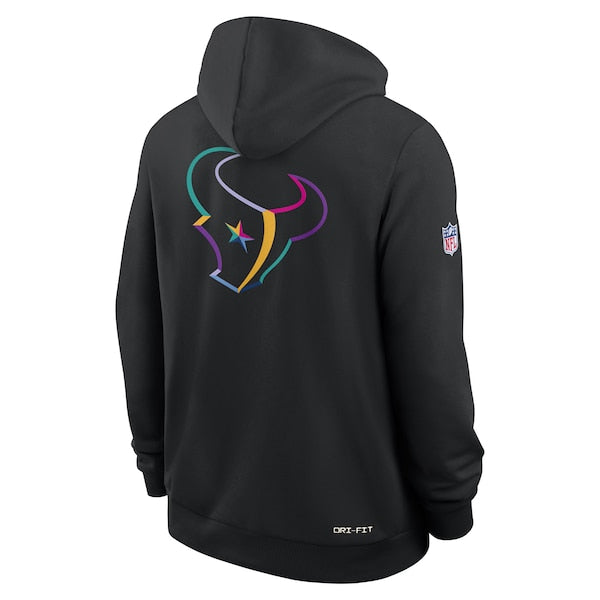 Houston Texans Nike 2025 NFL Crucial Catch Sideline Standard Issue Dri-FIT Hoodie - Black - Image 3