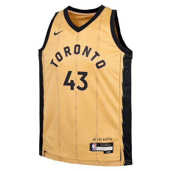 Pascal Siakam Toronto Raptors Nike Youth Swingman Replica Jersey - City Edition - Gold - Image 2