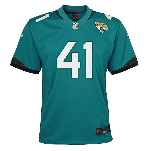 Josh Hines-Allen Jacksonville Jaguars Nike Youth Team Game Jersey - Teal - Image 2