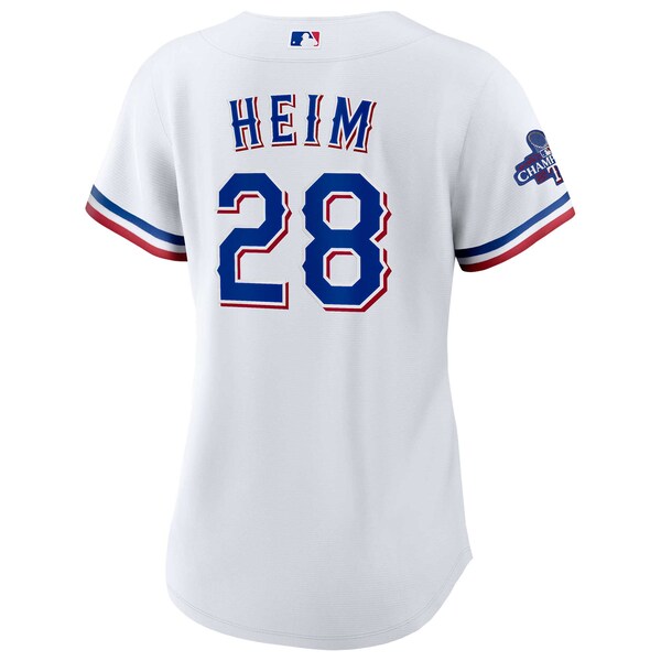 Jonah Heim Texas Rangers Nike Women's Home 2023 World Series Champions Replica Player Jersey - White - Image 3