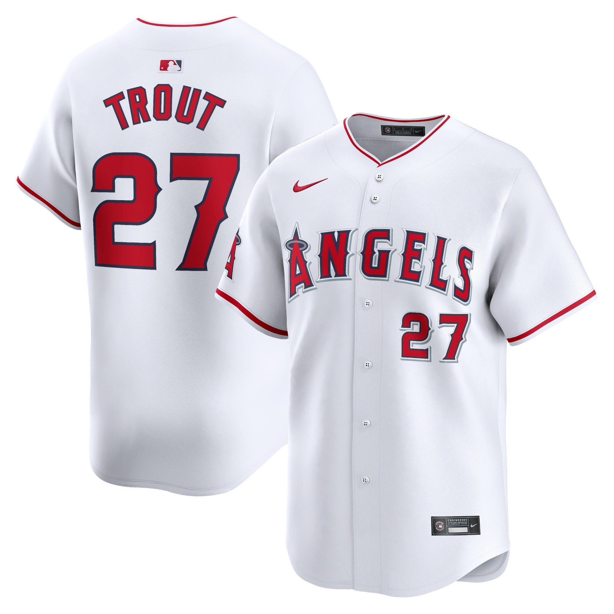 Mike Trout Los Angeles Angels Nike Away Limited Player Jersey - Gray/White - Image 5