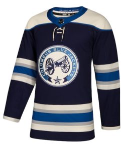 Alternative view of Columbus Blue Jackets adidas Authentic Alternate Blank Jersey - Navy