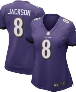 Alternative view of Lamar Jackson Baltimore Ravens Nike Women's Game Player Jersey - Purple/Black/White