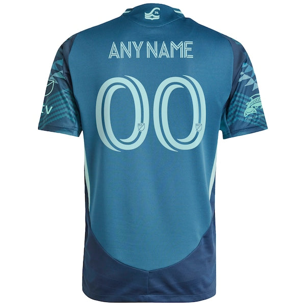 Seattle Sounders FC adidas 2025 The Salish Sea Kit Authentic Custom Jersey - Blue - Image 3