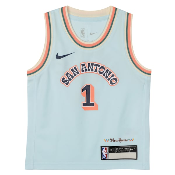 Victor Wembanyama San Antonio Spurs Nike Preschool 2024/25 Swingman Player Jersey - City Edition - Light Blue - Image 2