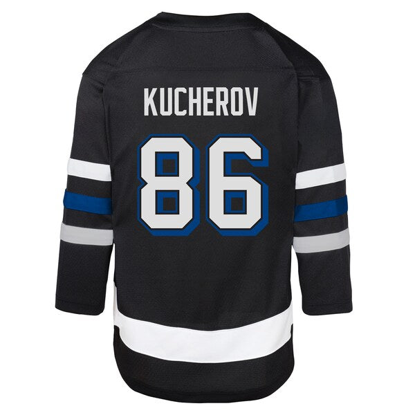 Nikita Kucherov Tampa Bay Lightning Youth Alternate Replica Player Jersey - Black - Image 3