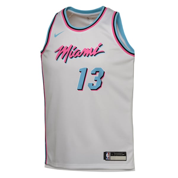 Bam Adebayo Miami Heat Nike Youth 2024/25 Swingman Player Jersey - City Edition - White - Image 2