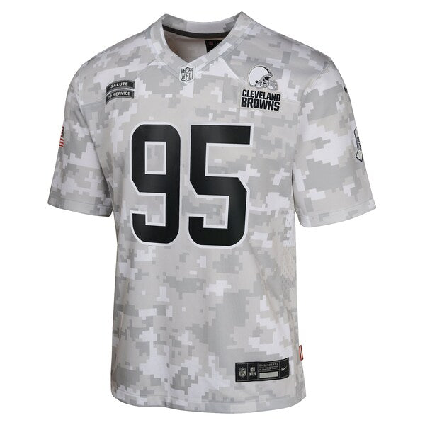 Myles Garrett Cleveland Browns Nike Youth 2024 Salute to Service Game Jersey - Arctic Camo - Image 2
