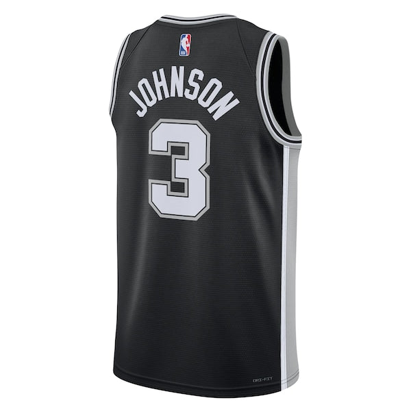 Keldon Johnson San Antonio Spurs Nike Unisex Swingman Jersey - Icon Edition - Black/White - Image 4