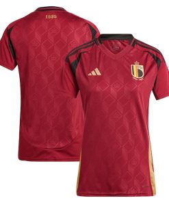 Alternative view of Belgium National Team adidas Women's 2024 Home Replica Jersey - Burgundy
