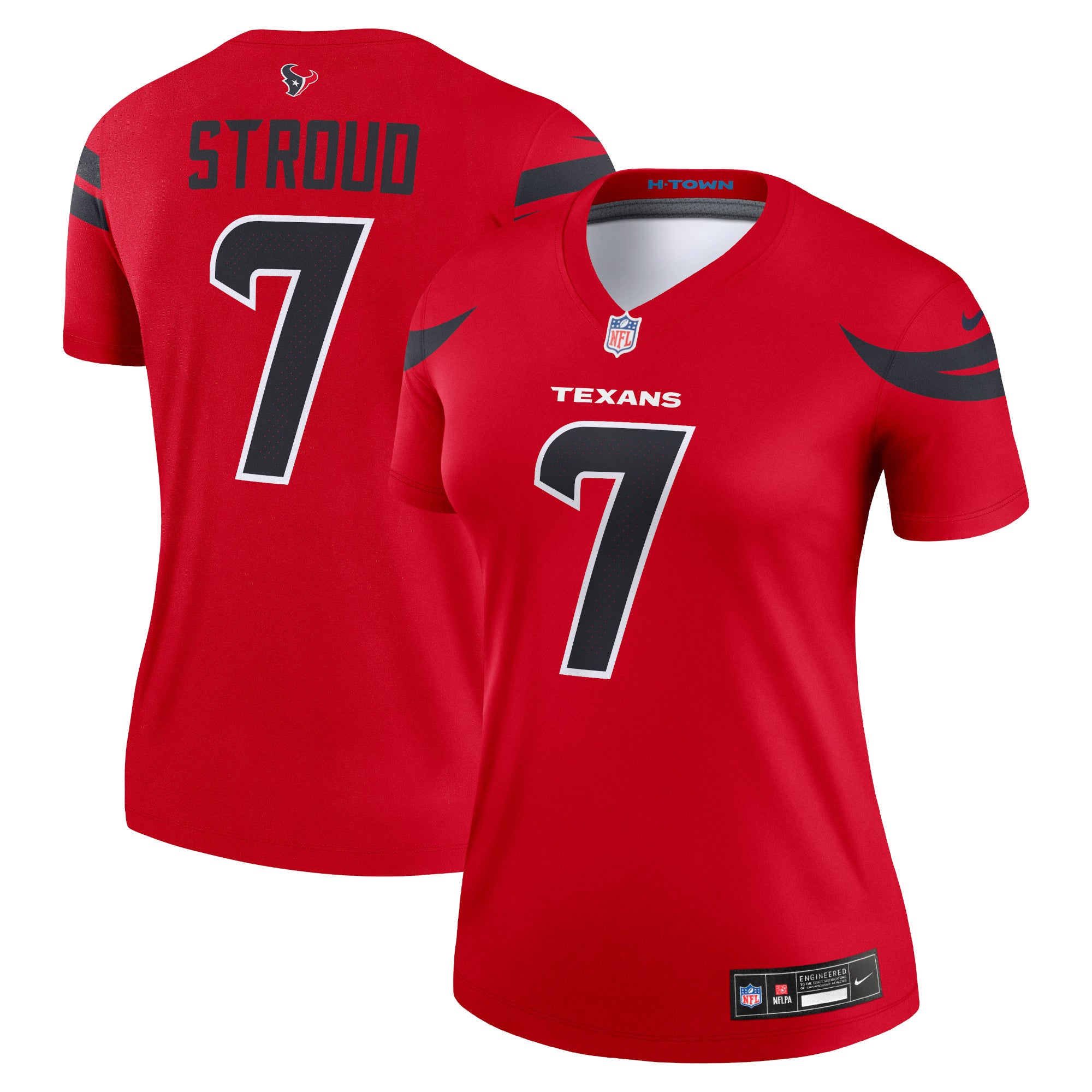 C.J. Stroud Houston Texans Nike Women's Alternate Legend Player Performance Top - Navy/Red - Image 6