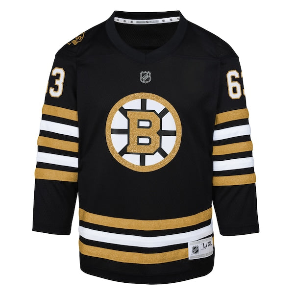 Brad Marchand Boston Bruins Youth 100th Anniversary Replica Player Jersey - Black - Image 2